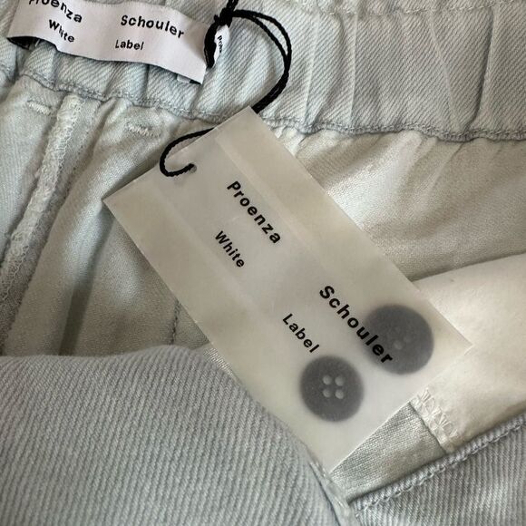 Proenza‎ Schouler Chambray High Waist Shorts size 8 Elastic Waistband - Picture 12 of 15